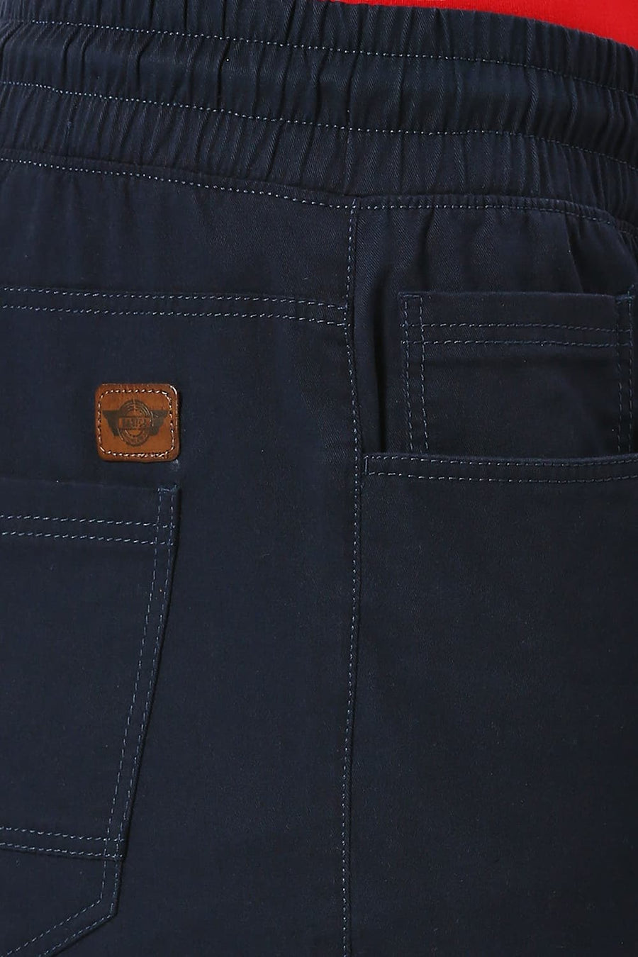 BASICS DRIFT FIT INSIGNIA NAVY COTTON STRETCH PEACH TWILL TROUSERS