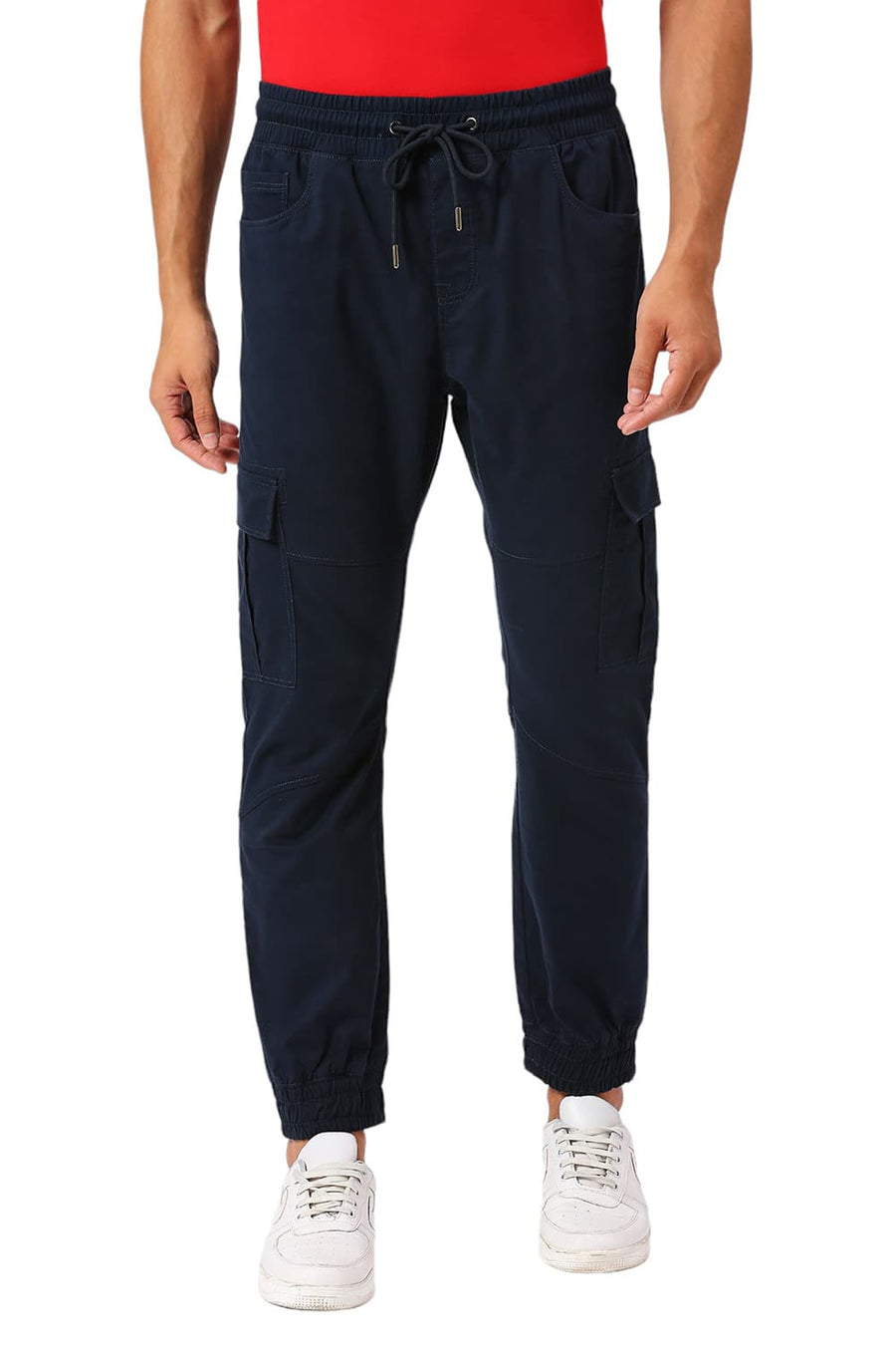 BASICS DRIFT FIT INSIGNIA NAVY COTTON STRETCH PEACH TWILL TROUSERS
