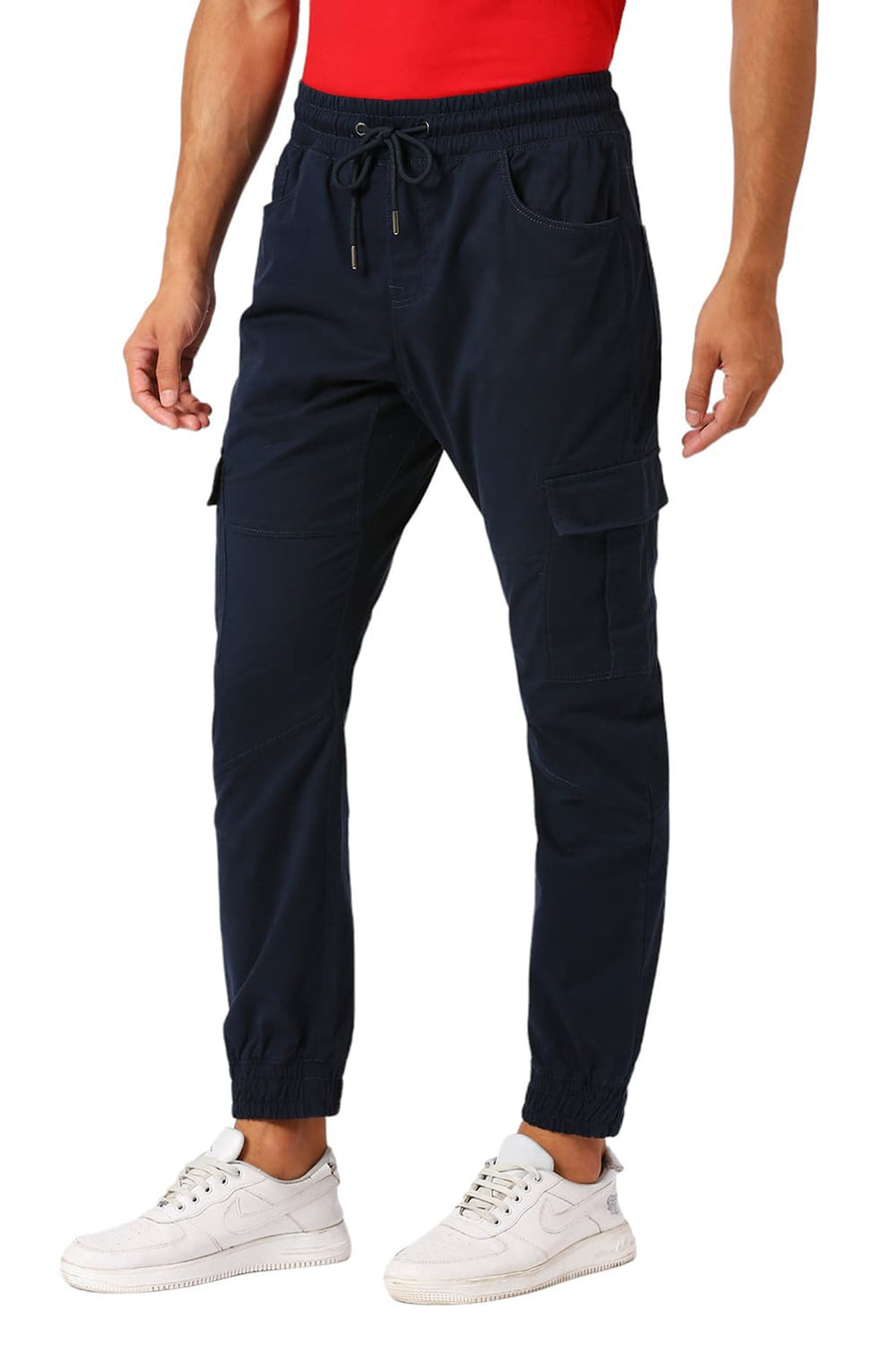 BASICS DRIFT FIT INSIGNIA NAVY COTTON STRETCH PEACH TWILL TROUSERS