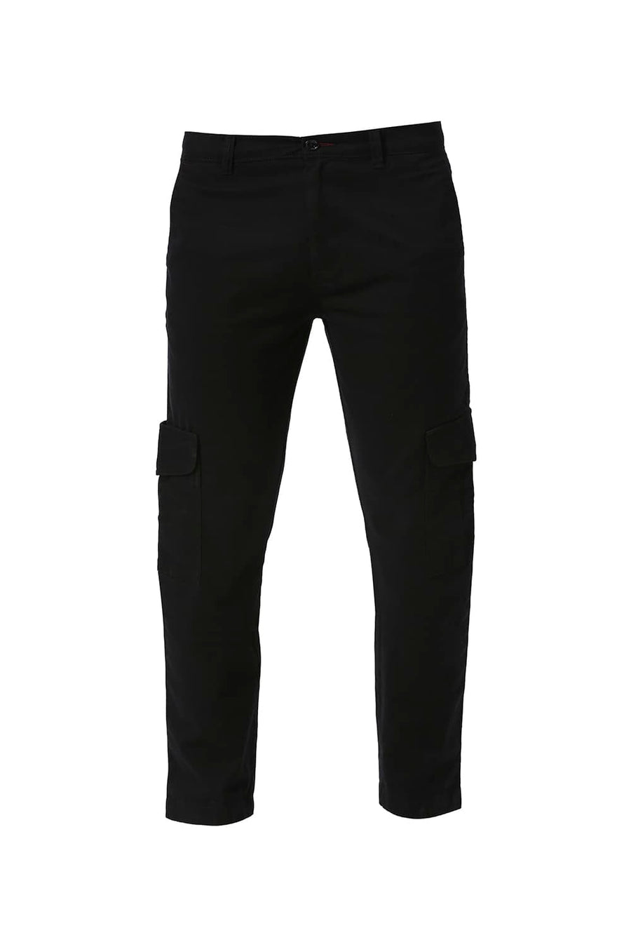 BASICS DRIFT FIT CAVIAR BLACK COTTON STRETCH PEACH TWILL TROUSERS