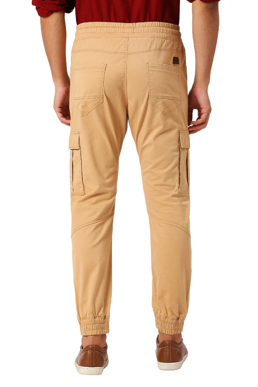 BASICS DRIFT FIT CLAY KHAKI COTTON STRETCH PEACH TWILL TROUSERS