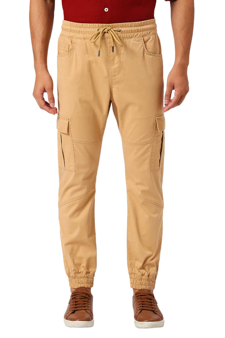 BASICS DRIFT FIT CLAY KHAKI COTTON STRETCH PEACH TWILL TROUSERS