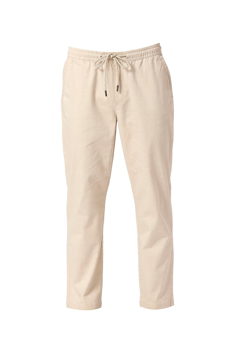 RELAXED FIT COTTON STRETCH DOBBY TROUSERS