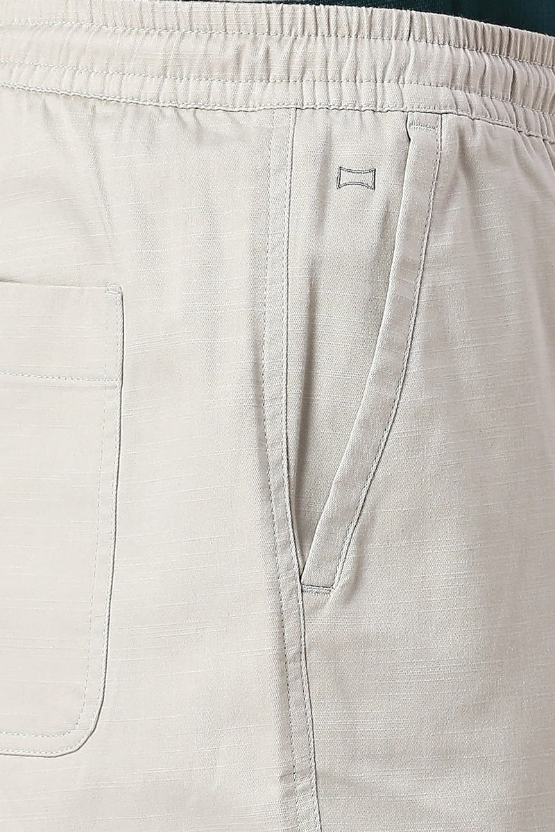 RELAXED FIT COTTON STRETCH DOBBY TROUSERS