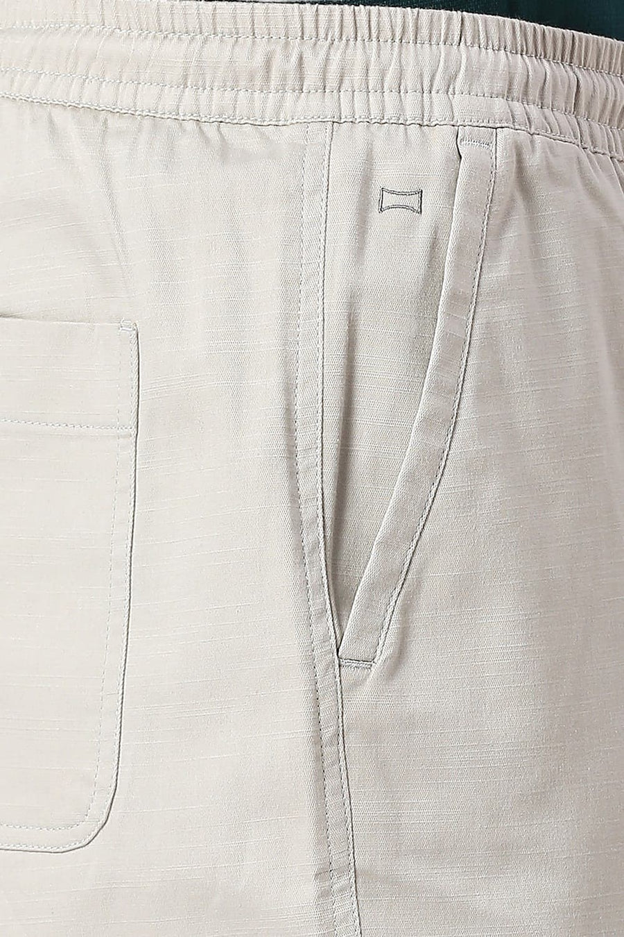 BASICS RELAXED FIT BELGIAN GREY COTTON STRETCH DOBBY TROUSERS