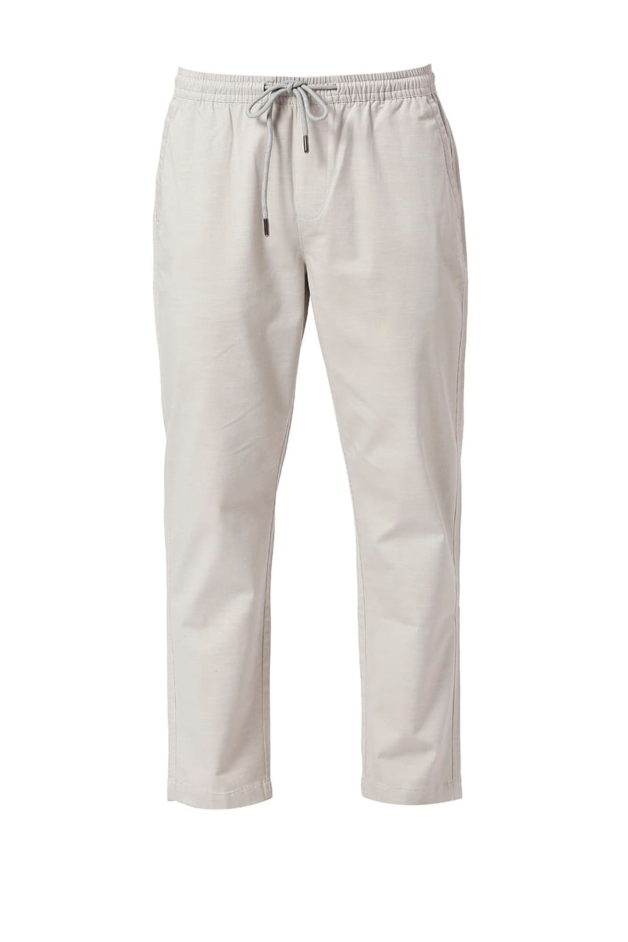 BASICS RELAXED FIT BELGIAN GREY COTTON STRETCH DOBBY TROUSERS