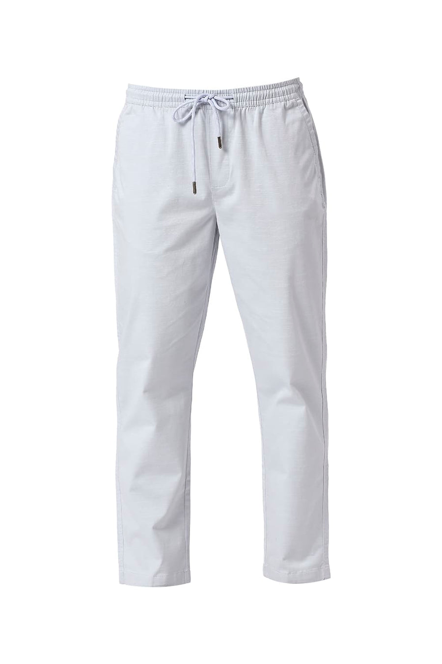 BASICS RELAXED FIT AIR BLUE COTTON STRETCH DOBBY TROUSERS