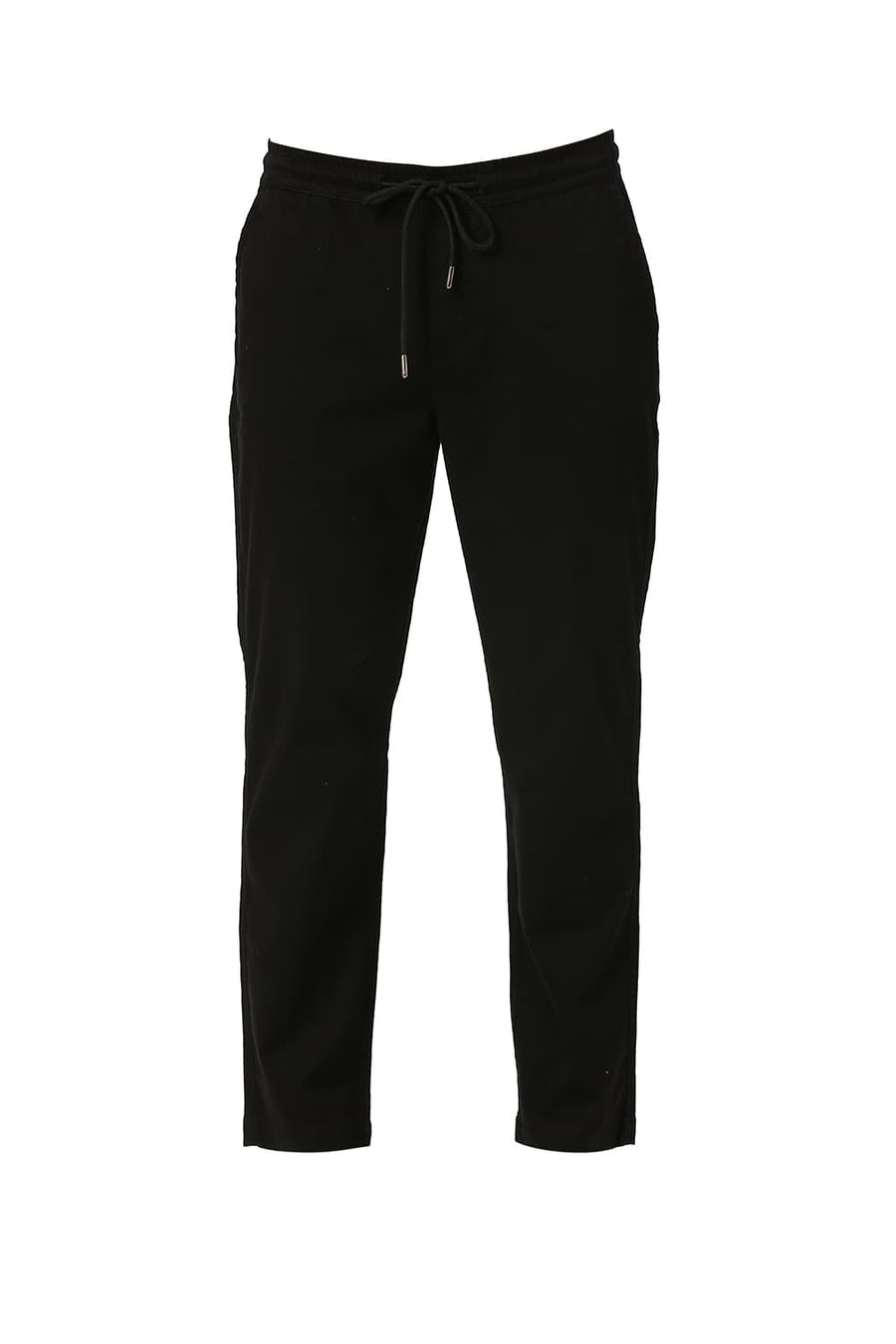 BASICS RELAXED FIT ANTHRACITE BLACK COTTON STRETCH DOBBY TROUSERS