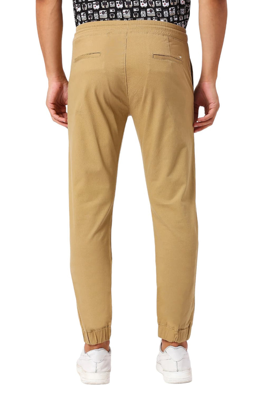 BASICS DRIFT FIT INCENSE KHAKI COTTON STRETCH DOBBY TROUSERS
