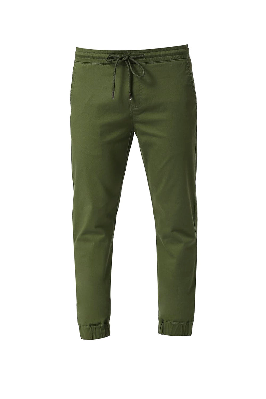 BASICS DRIFT FIT MOUNTAIN GREEN COTTON STRETCH DOBBY TROUSERS