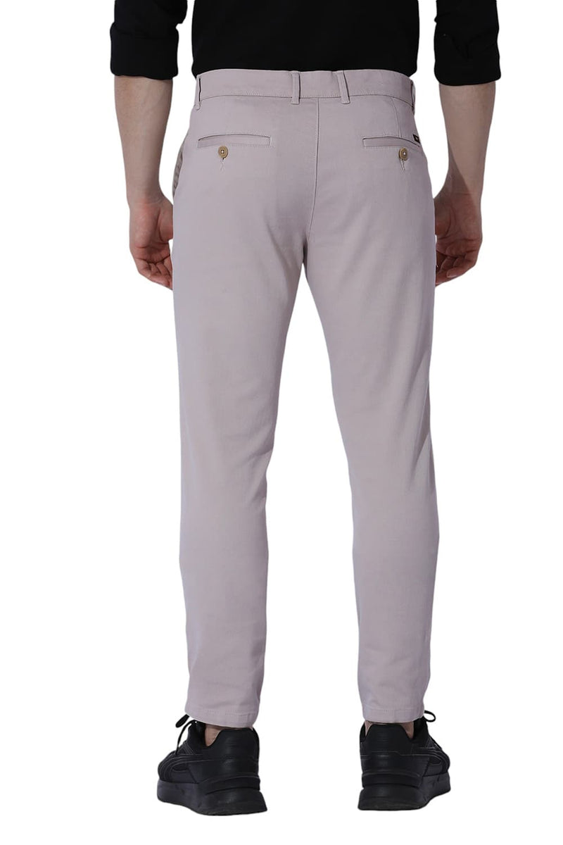 SKINNY FIT COTTON STRETCH DOBBY TROUSERS