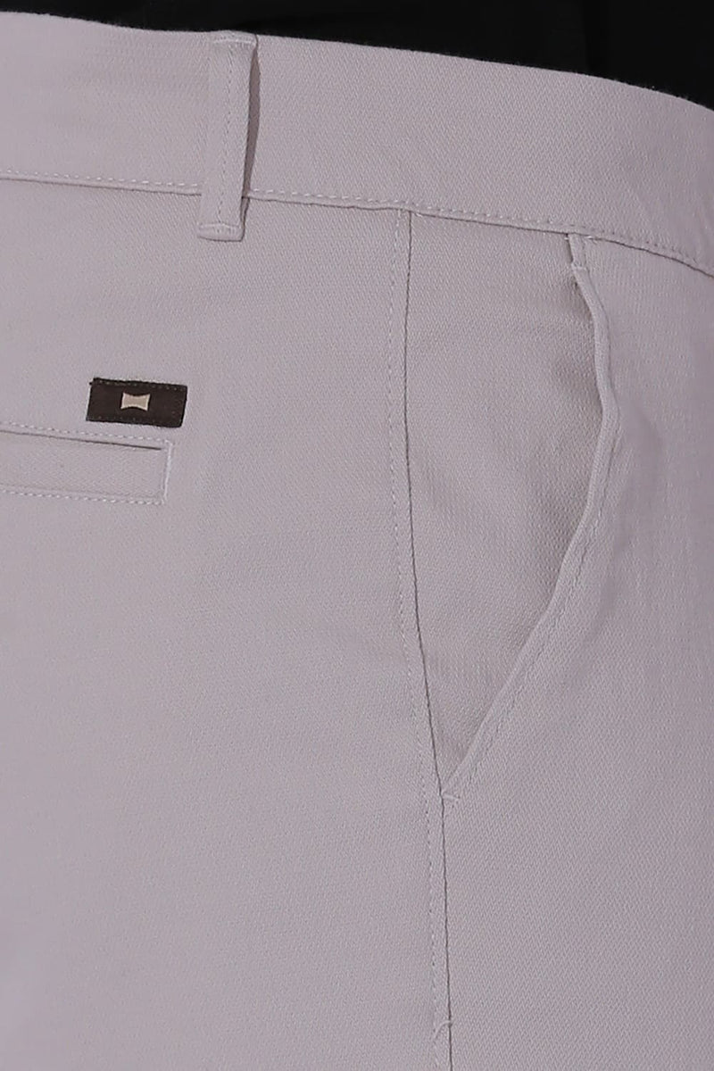 SKINNY FIT COTTON STRETCH DOBBY TROUSERS