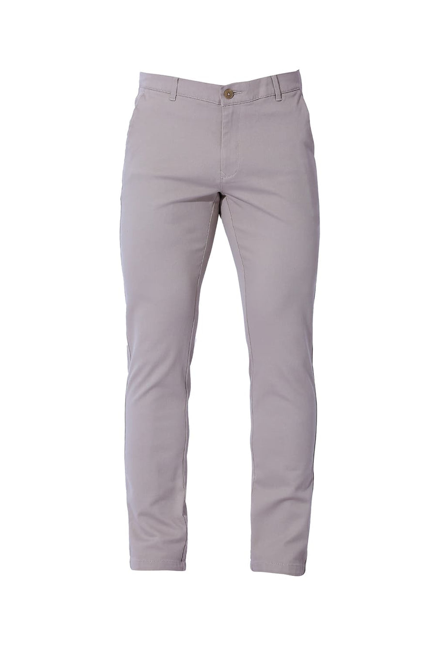 BASICS SKINNY FIT MUSHROOM BEIGE COTTON STRETCH DOBBY TROUSERS