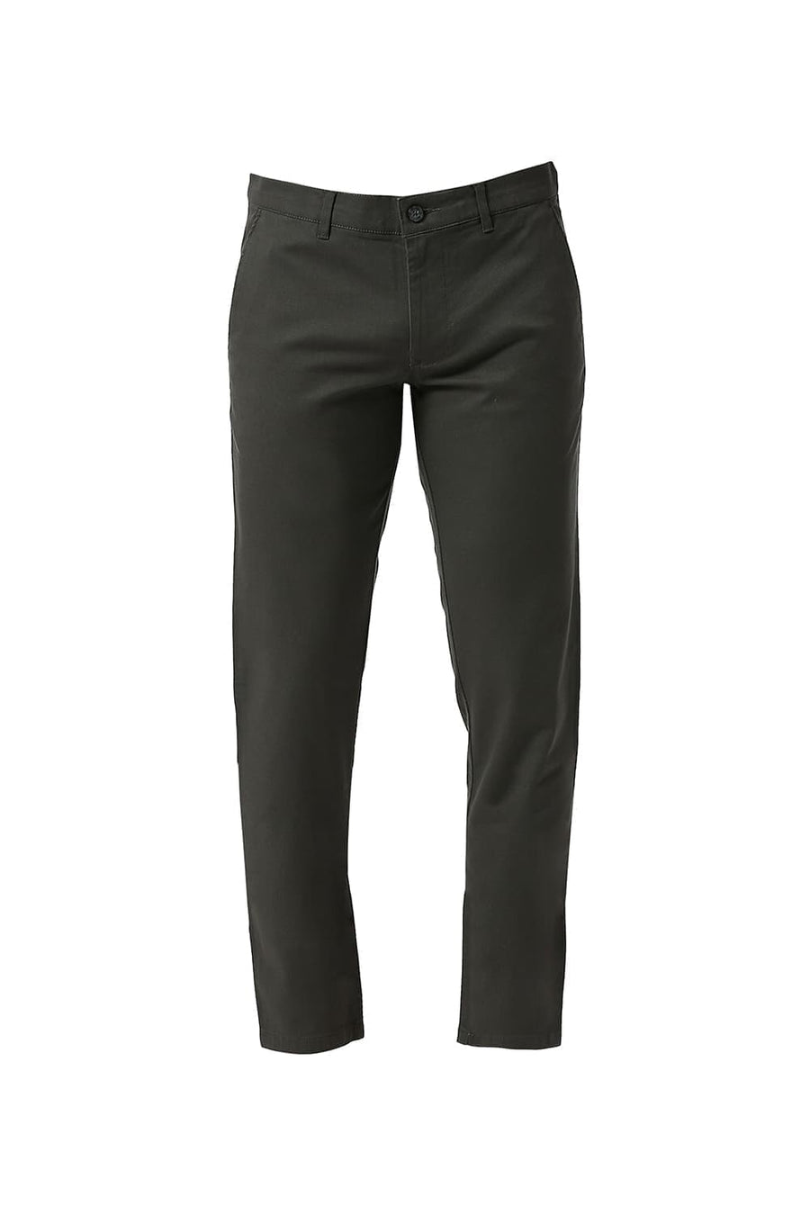 BASICS TAPERED FIT JET DARK GREY COTTON STRETCH DOBBY TROUSERS