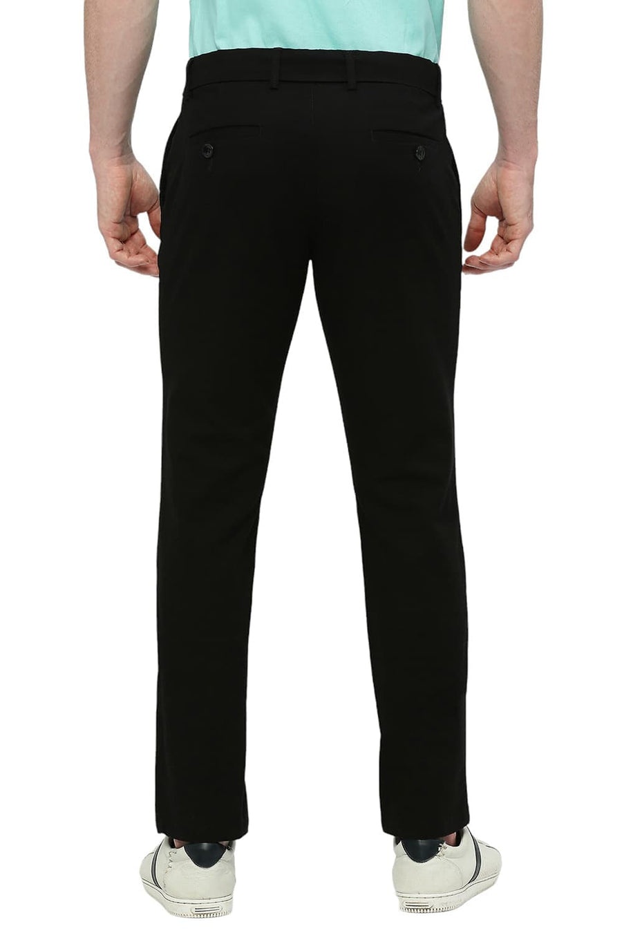 BASICS DRIFT FIT ESPRESSO BLACK COTTON STRETCH DOBBY TROUSERS