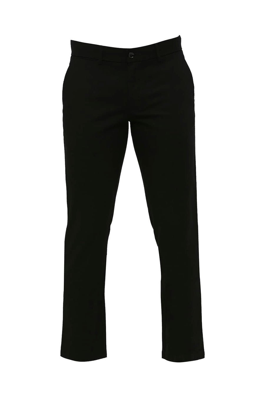 BASICS DRIFT FIT ESPRESSO BLACK COTTON STRETCH DOBBY TROUSERS