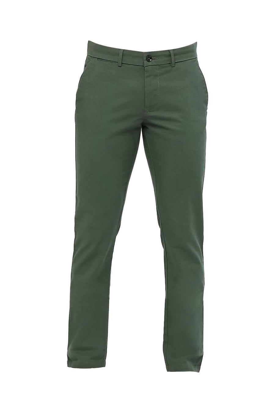 BASICS DRIFT FIT SILVER PINE GREEN COTTON STRETCH DOBBY TROUSERS