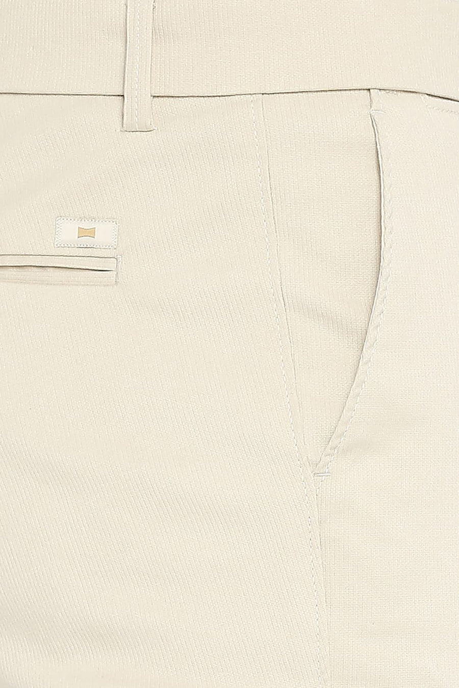 BASICS DRIFT FIT TURTLE DOVE BEGE COTTON STRETCH DOBBY TROUSERS