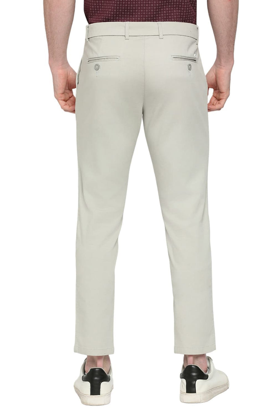 BASICS DRIFT FIT BELGIAN GREY COTTON STRETCH DOBBY TROUSERS