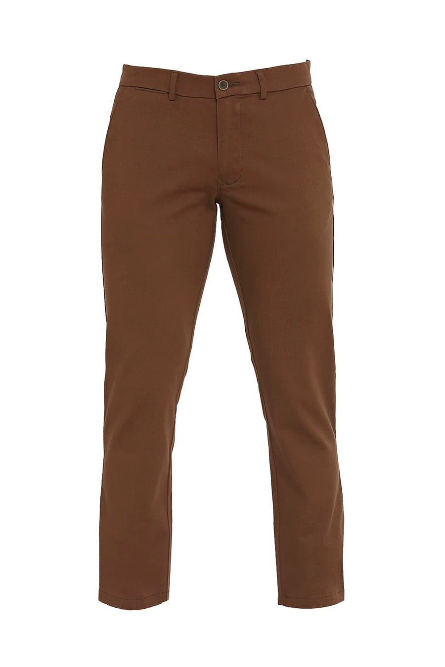 BASICS DRIFT FIT TIRAMISU BROWN COTTON STRETCH DOBBY TROUSERS