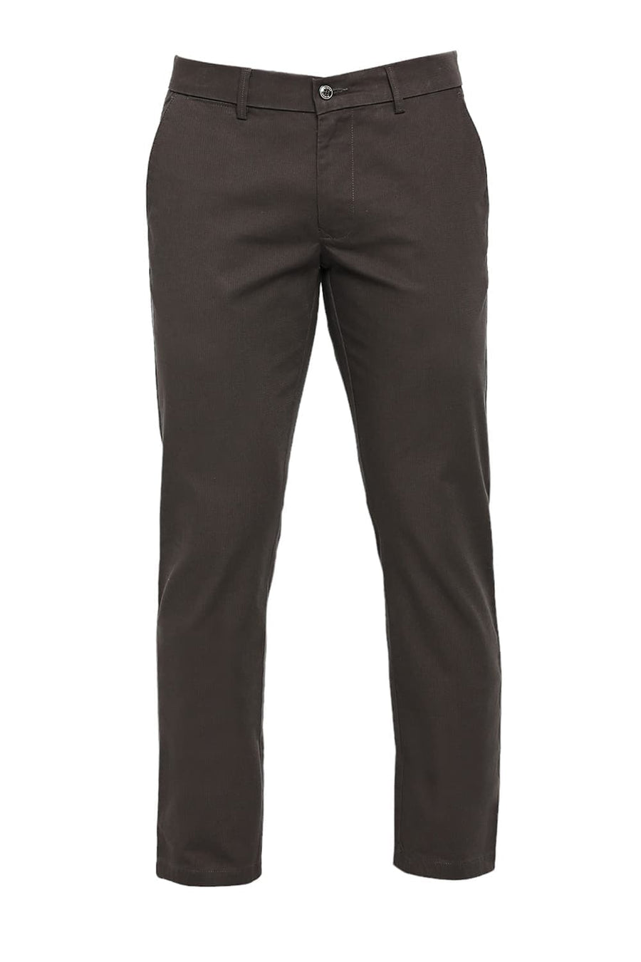 BASICS DRIFT FIT TURKISH COFFEE BROWN COTTON STRETCH DOBBY TROUSERS