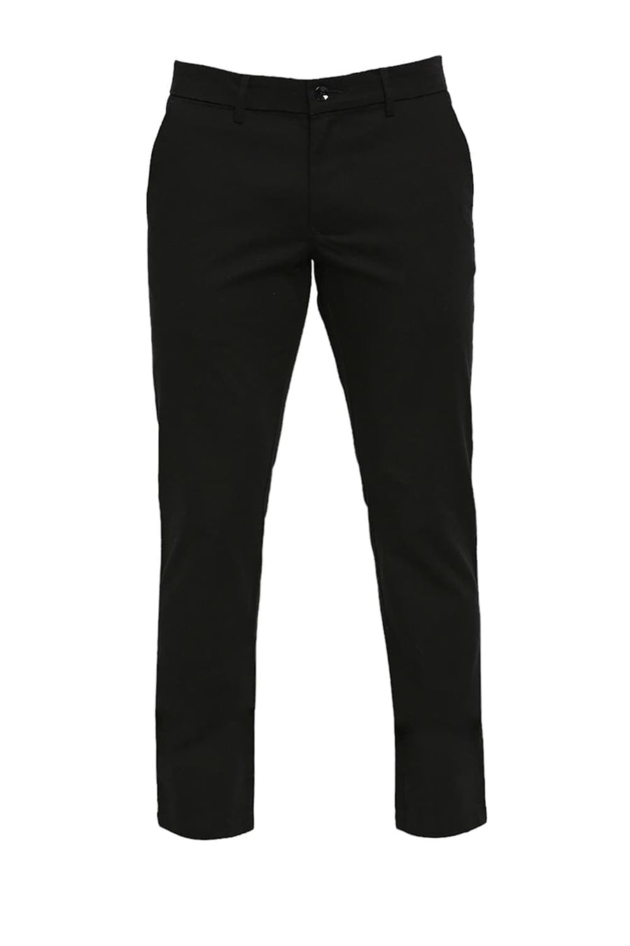 BASICS DRIFT FIT ANTHRACITE BLACK COTTON STRETCH DOBBY TROUSERS