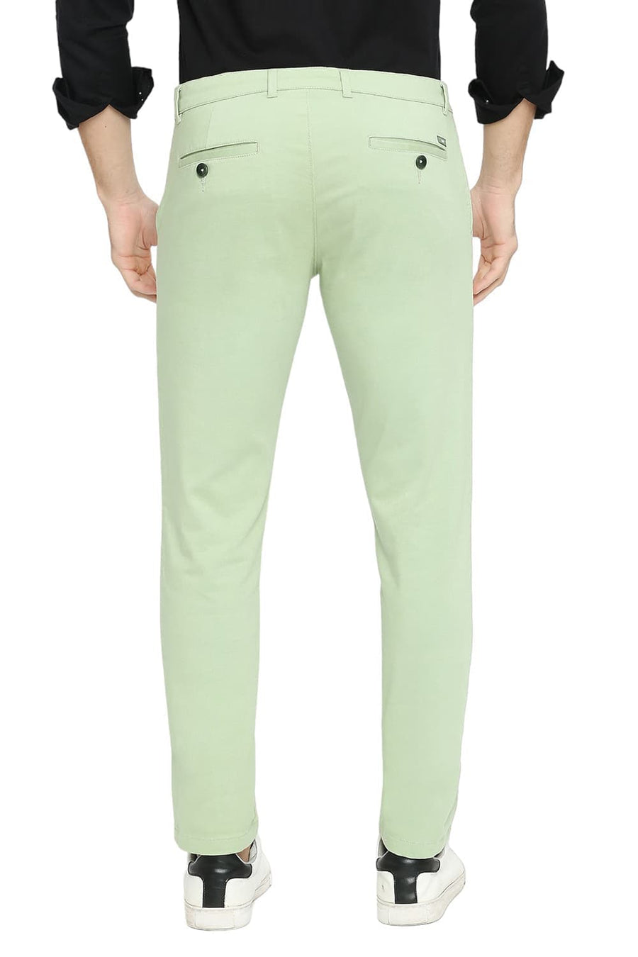 BASICS DRIFT FIT ASPEN GREEN COTTON STRETCH DOBBY TROUSERS