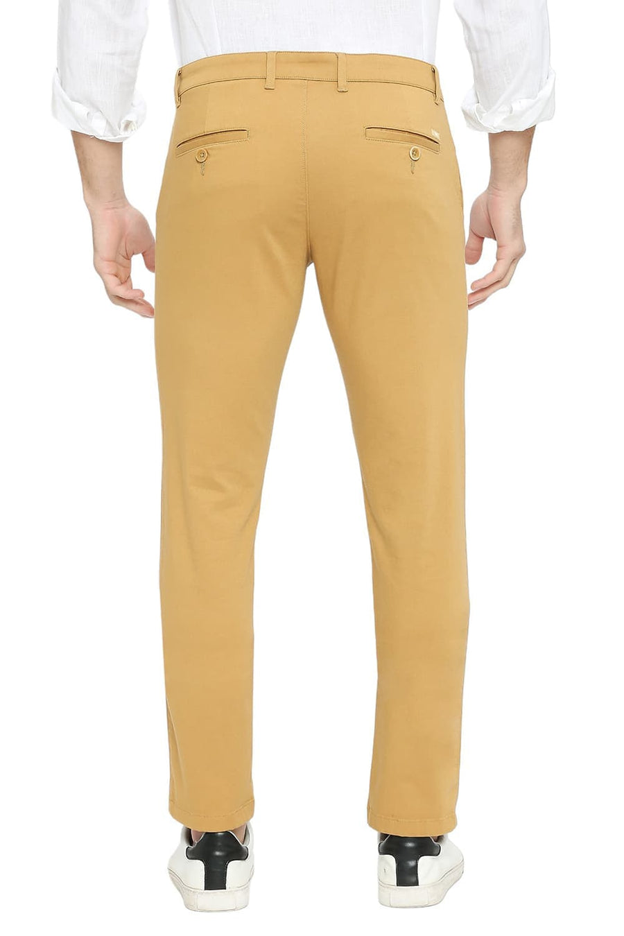 BASICS DRIFT FIT BONE BROWN COTTON STRETCH DOBBY TROUSERS