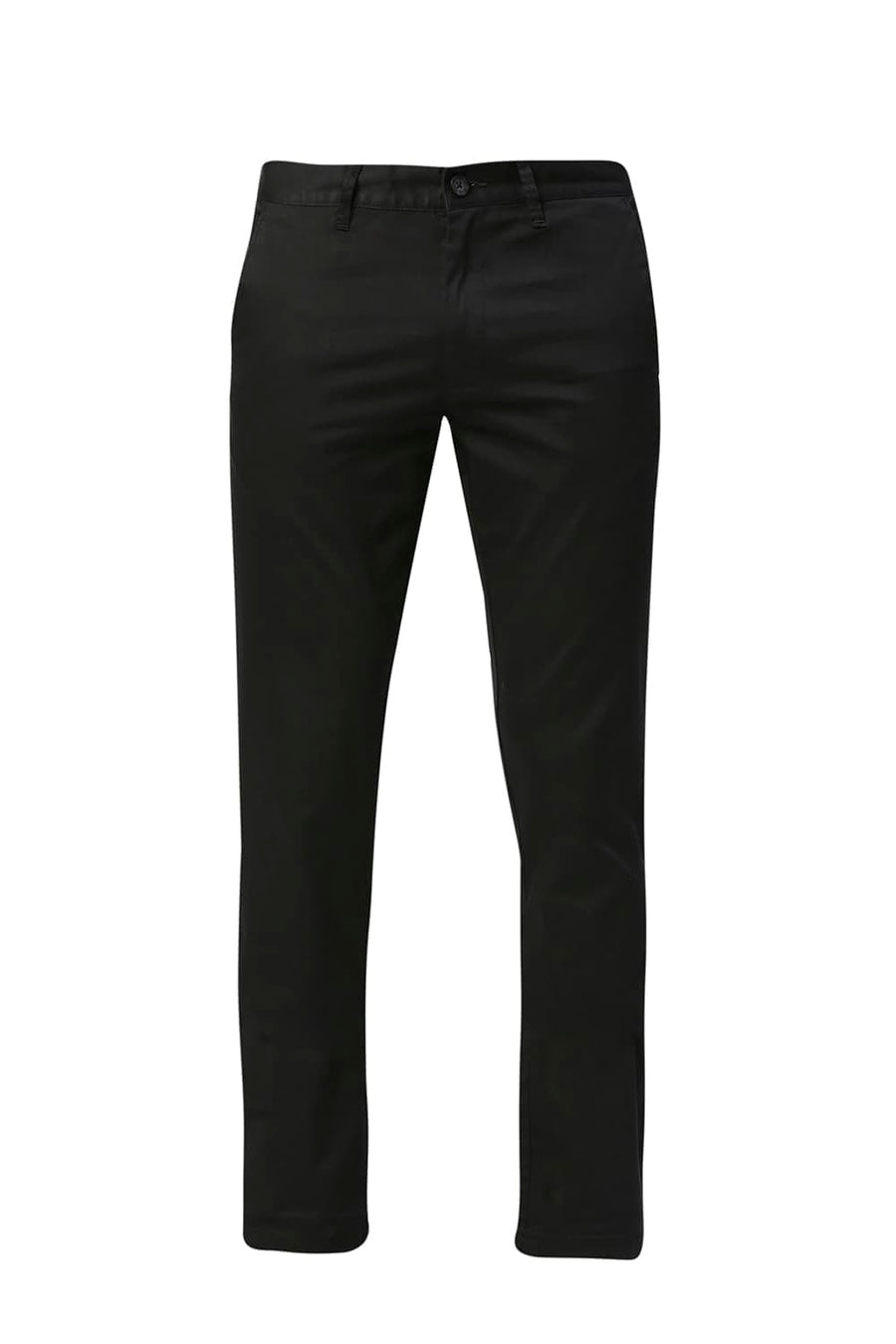 BASICS TAPERED FIT PHANTOM BLACK COTTON STRETCH TROUSERS
