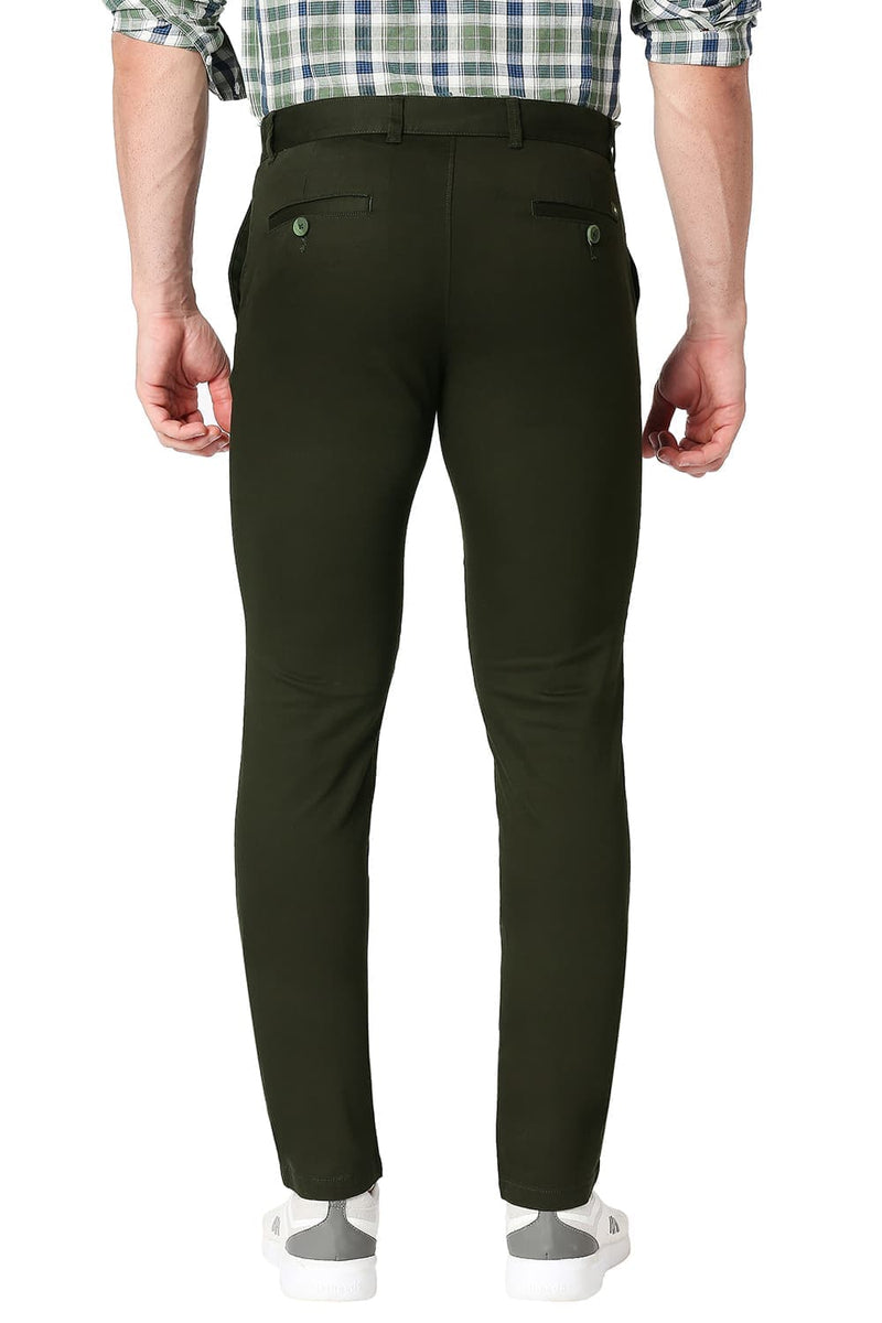 TAPERED FIT COTTON STRETCH TROUSERS