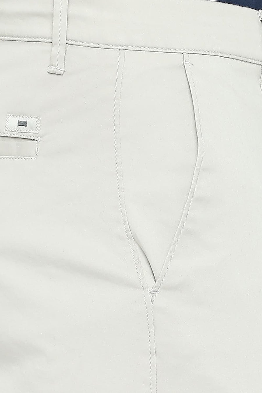 BASICS TAPERED FIT MOON STRUCK GREY COTTON STRETCH TROUSERS