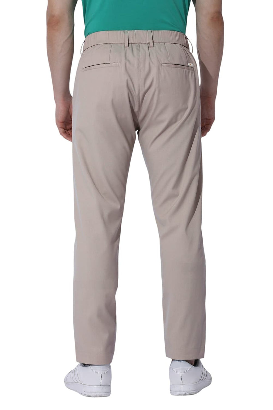BASICS DRIFT FIT PEYOTE BEIGE CATIONIC POLYESTER VISCOSE TWILL TROUSERS