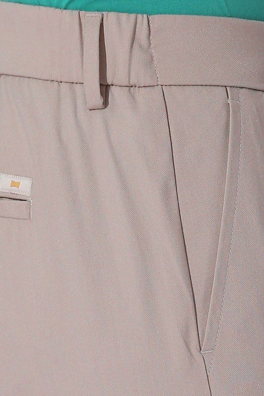 BASICS DRIFT FIT PEYOTE BEIGE CATIONIC POLYESTER VISCOSE TWILL TROUSERS