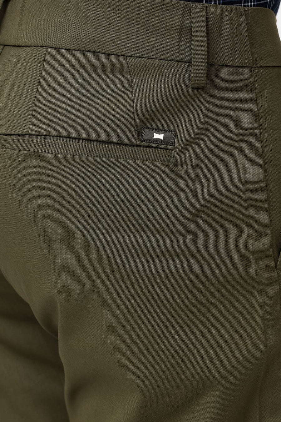BASICS DRIFT FIT BEETELE OLIVE CATIONIC POLYESTER VISCOSE TWILL TROUSERS