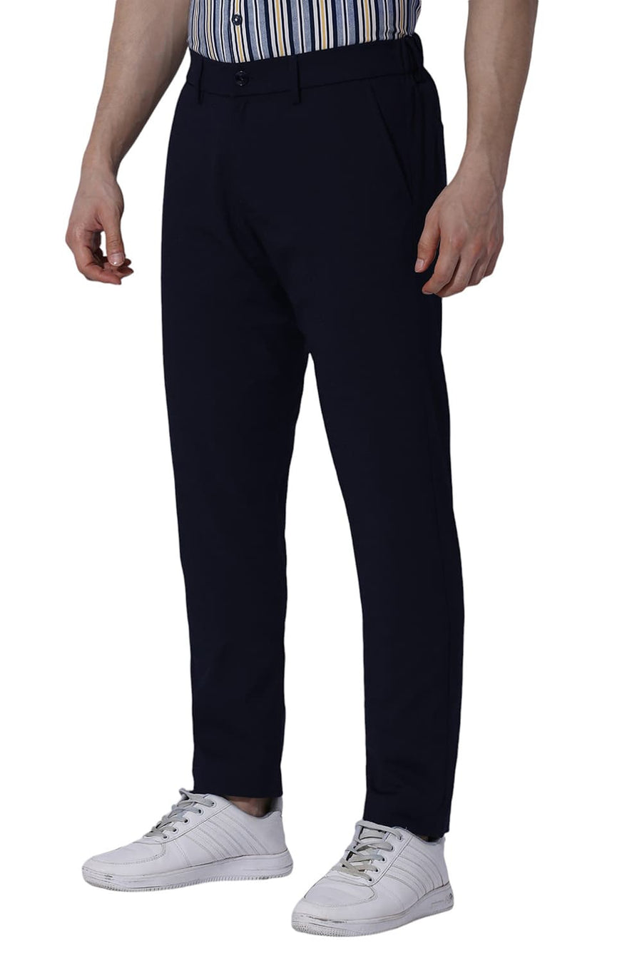 BASICS DRIFT FIT SAPPHIRE NAVY CATIONIC POLYESTER VISCOSE TWILL TROUSERS