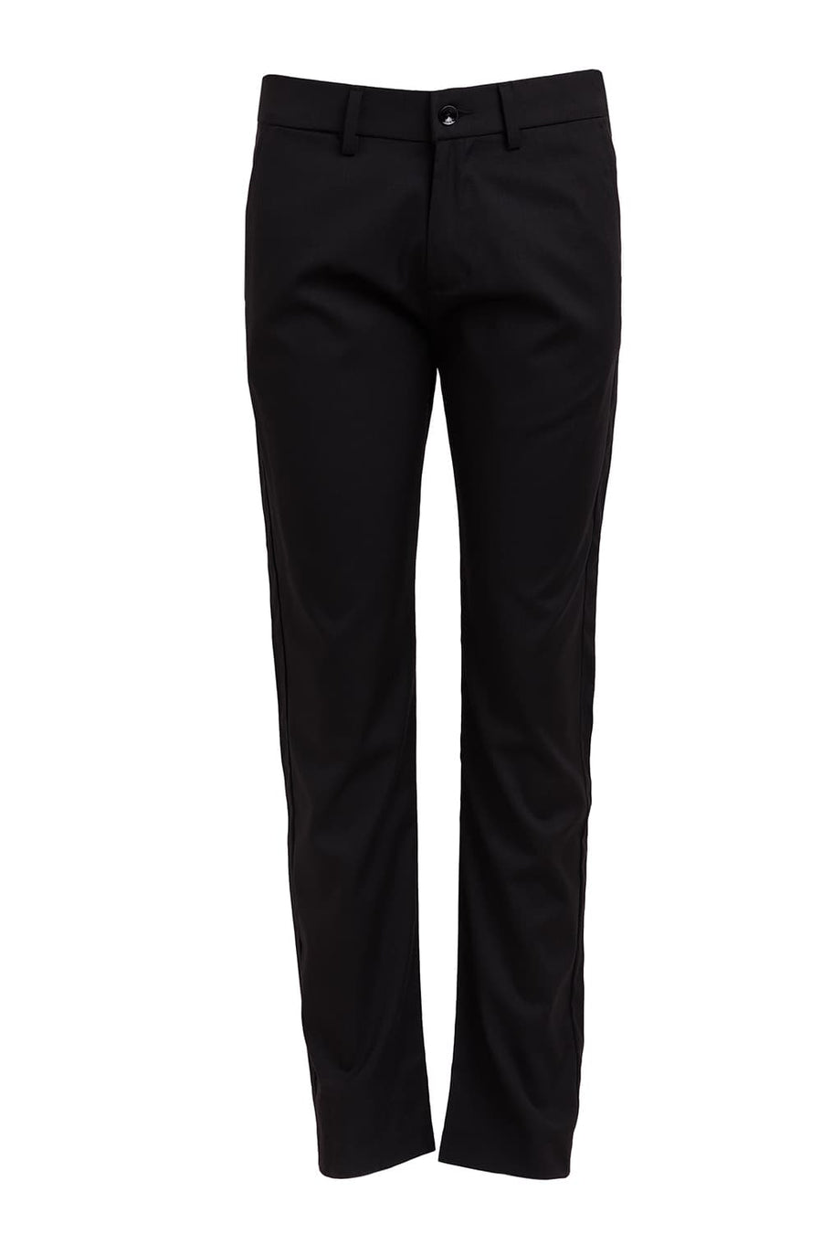 BASICS DRIFT FIT JET BLACK CATIONIC POLYESTER VISCOSE TWILL TROUSERS