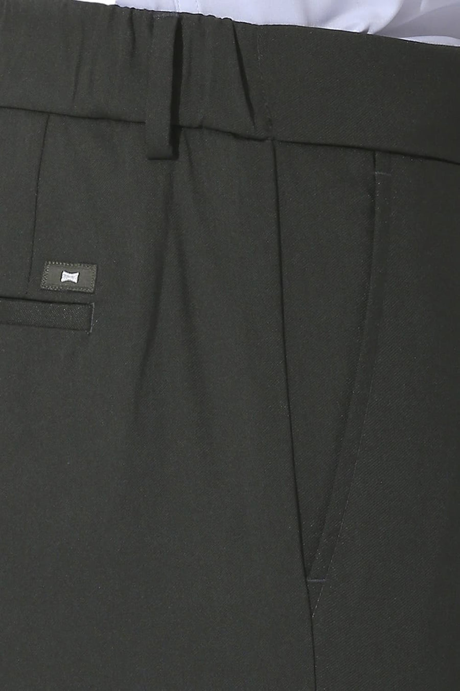 BASICS DRIFT FIT FOREST GREEN CATIONIC POLYESTER VISCOSE TWILL TROUSERS