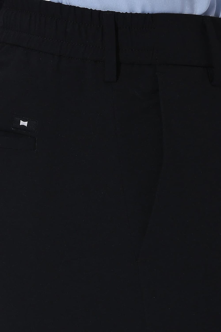 BASICS DRIFT FIT CAVIAR BLACK POLYESTER STRETCH TROUSERS