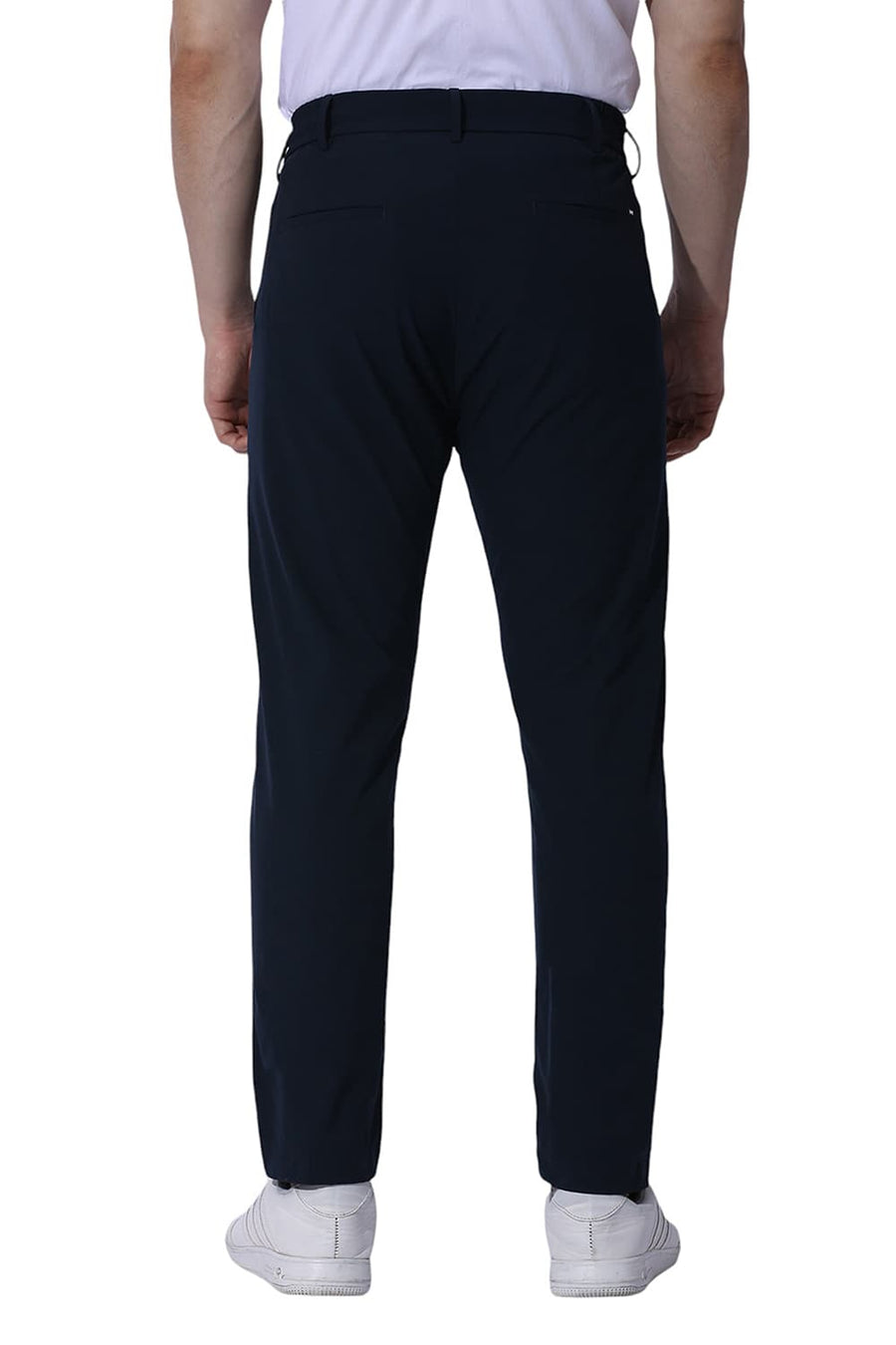BASICS DRIFT FIT POND NAVY POLYESTER STRETCH TROUSERS