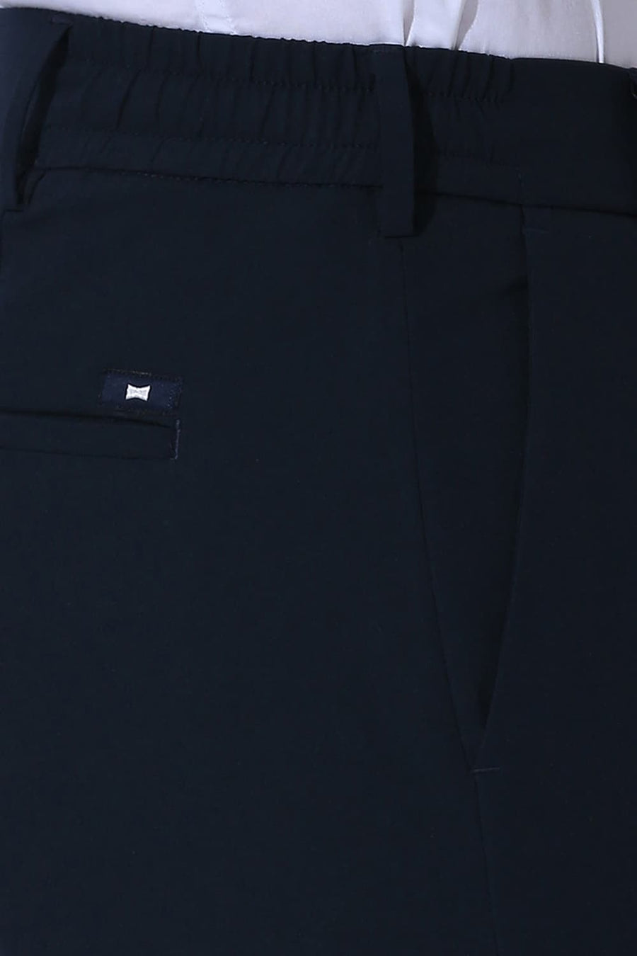 BASICS DRIFT FIT POND NAVY POLYESTER STRETCH TROUSERS