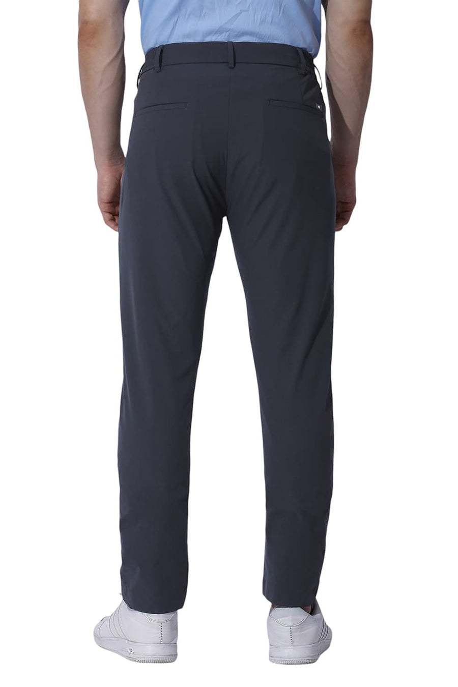 BASICS DRIFT FIT JET GREY POLYESTER STRETCH TROUSERS