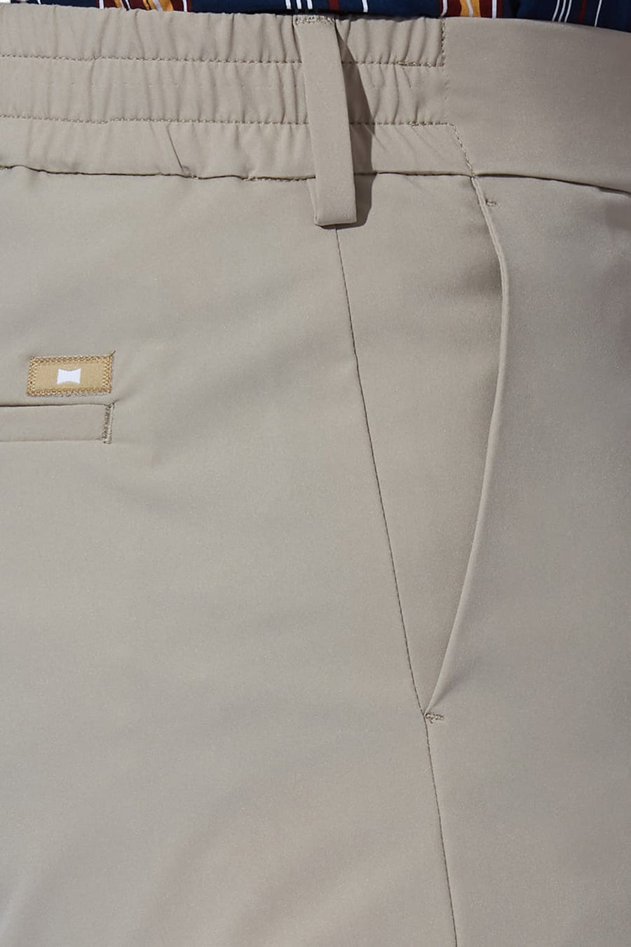 BASICS DRIFT FIT SAFARI KHAKI POLYESTER STRETCH TROUSERS