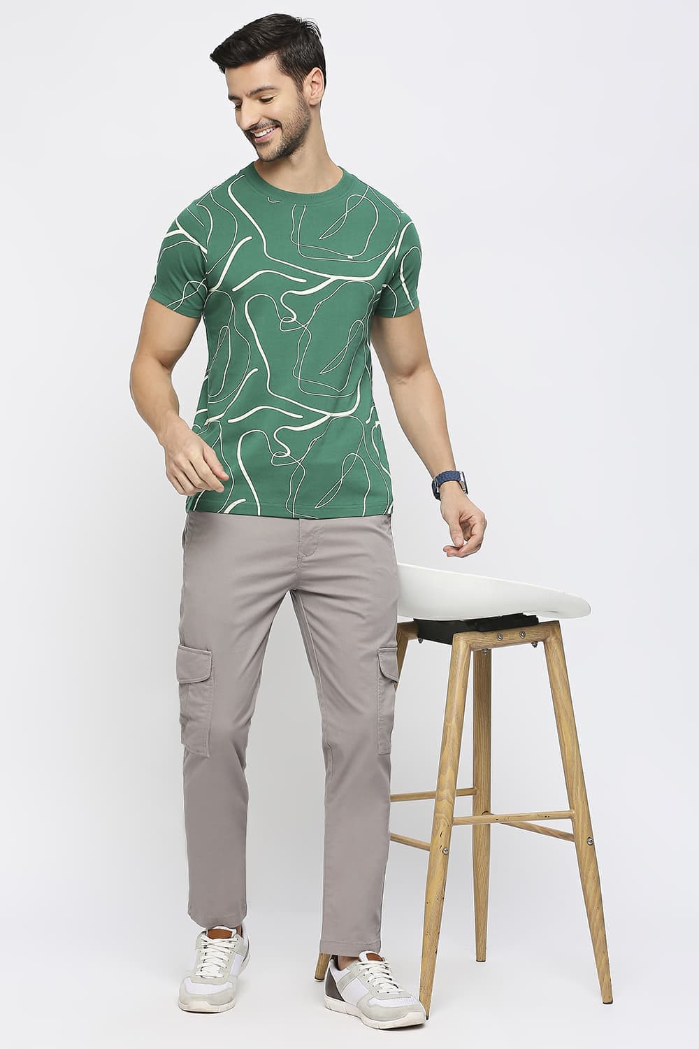 Muscle Fit Cotton Printed Crew T-shirts