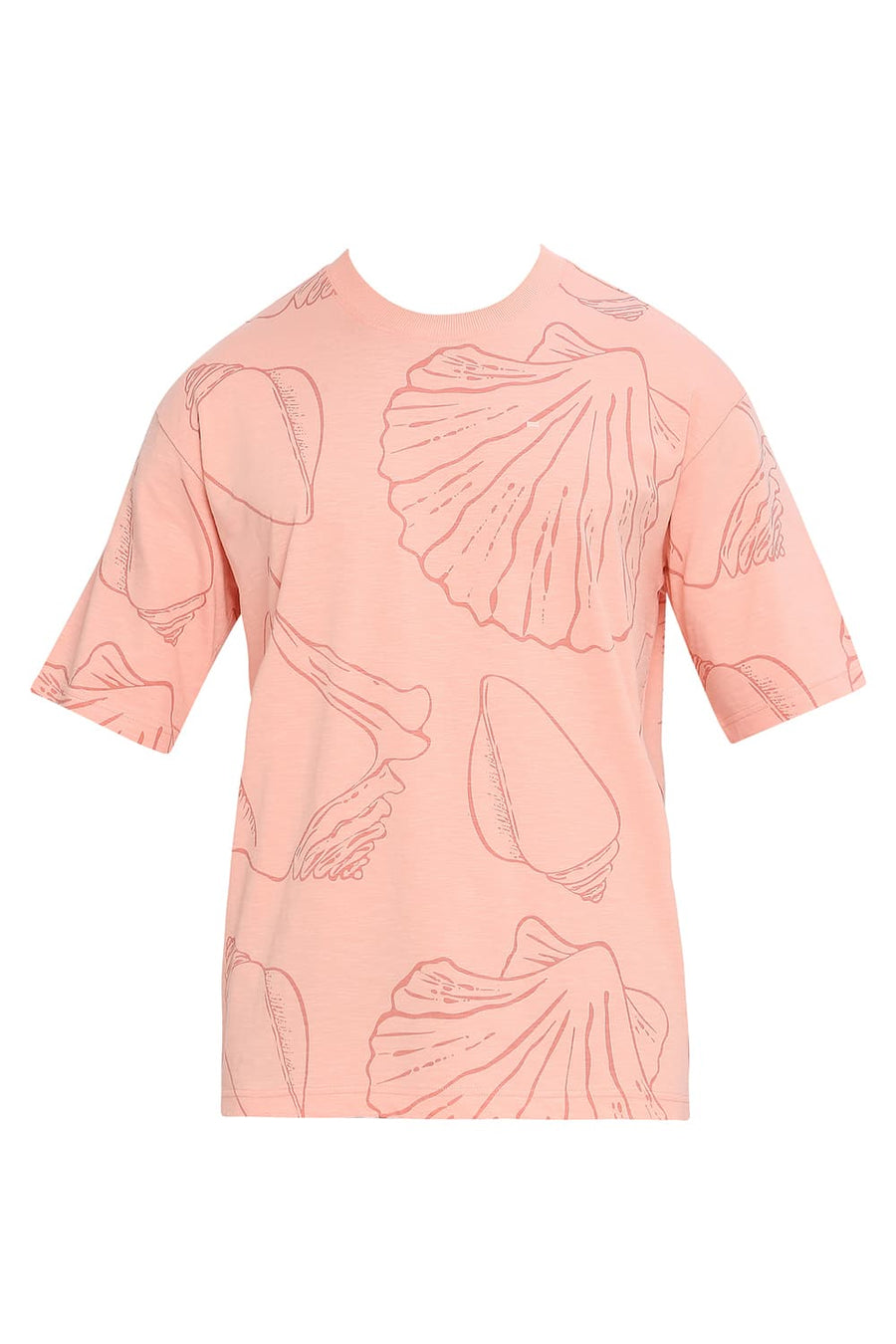 BASICS RELAXED FIT PEACHES N CREAM COTTON PRINTED CREW T-SHIRTS