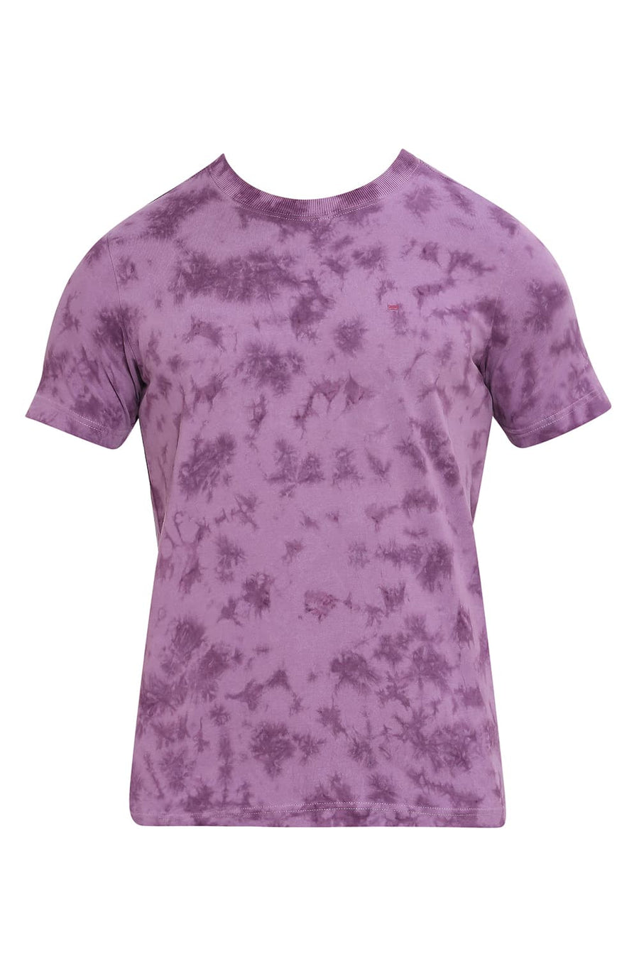 BASICS MUSCLE FIT WOOD VIOLET COTTON TIE DYE CREW T-SHIRTS