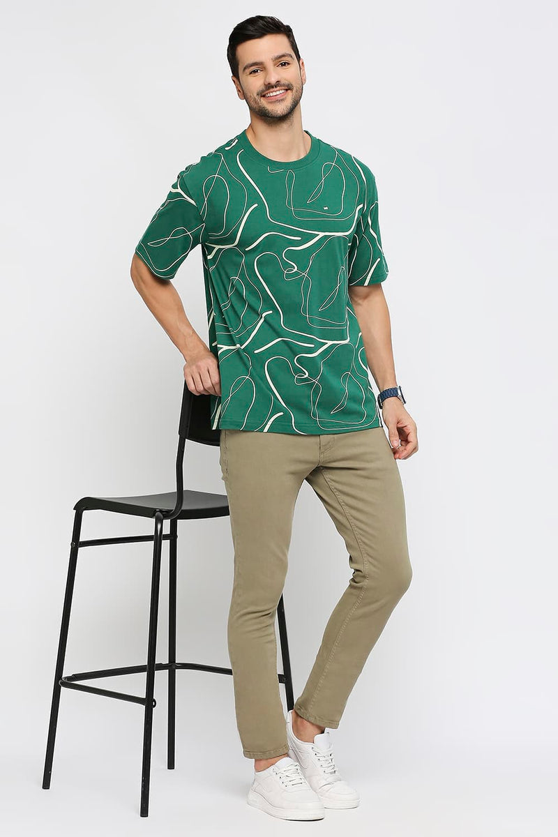 Relaxed Fit Cotton Printed Crew T-shirts