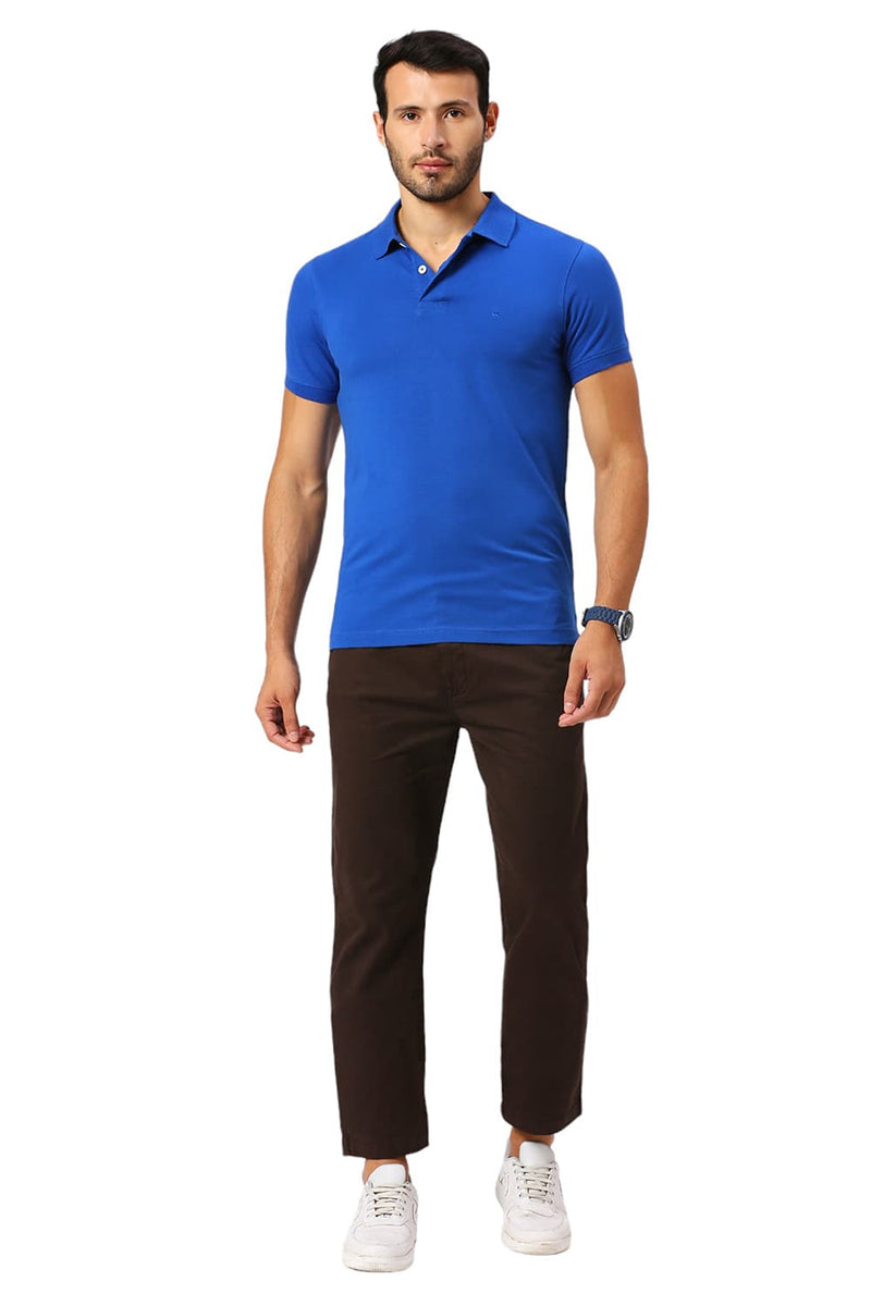 MUSCLE FIT COTTON STRETCH SOLID POLO T-SHIRTS