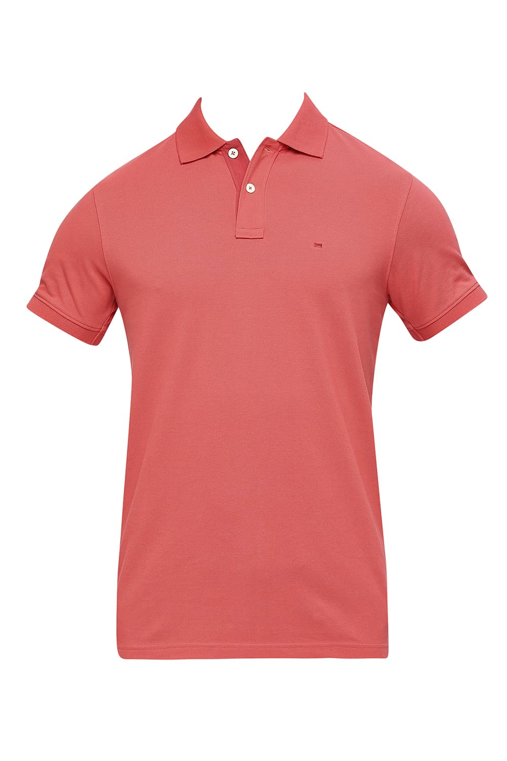 BASICS MUSCLE FIT COTTON SOLID POLO T-SHIRTS