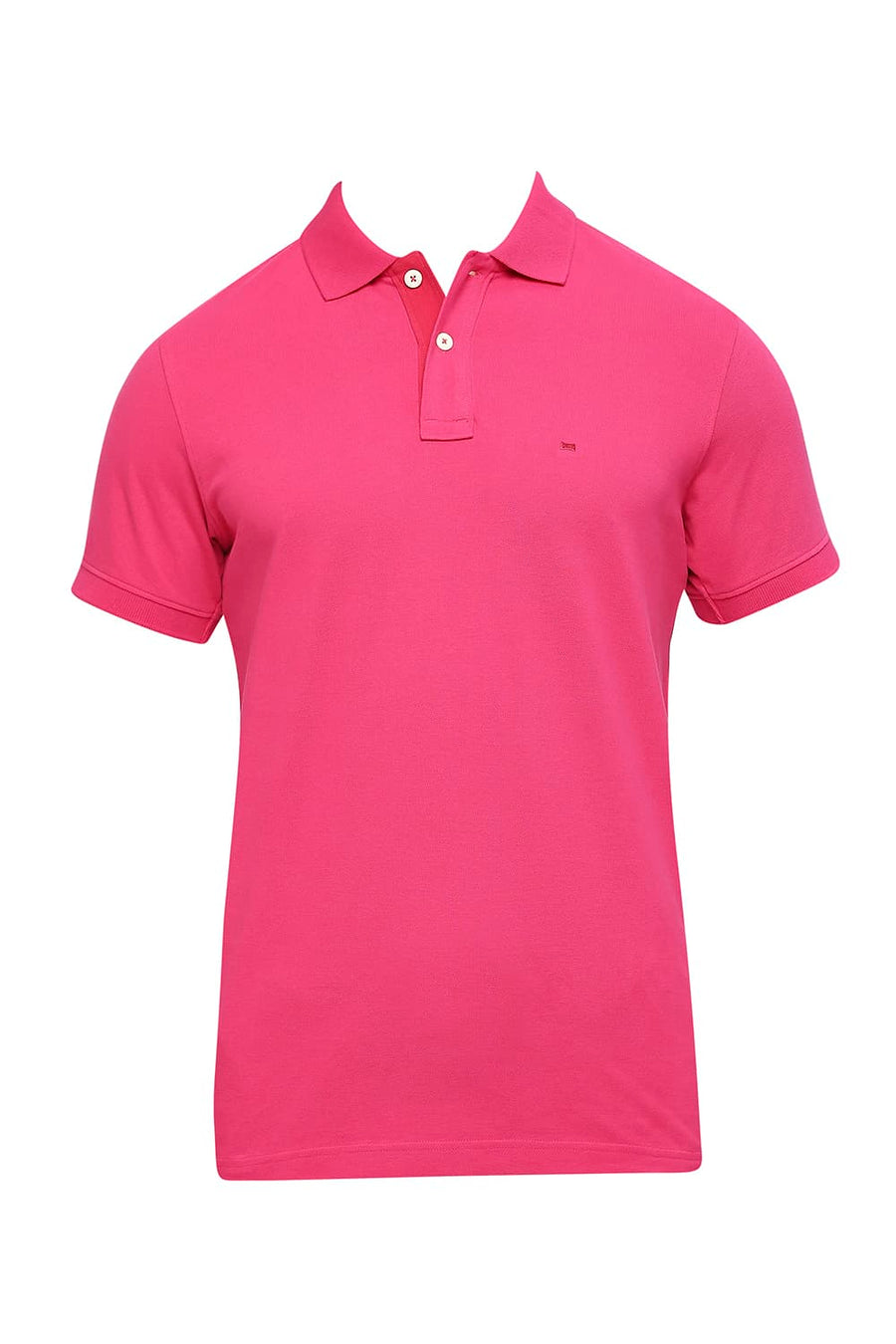 BASICS MUSCLE FIT BEETROOT PURPLE COTTON SOLID POLO T-SHIRTS