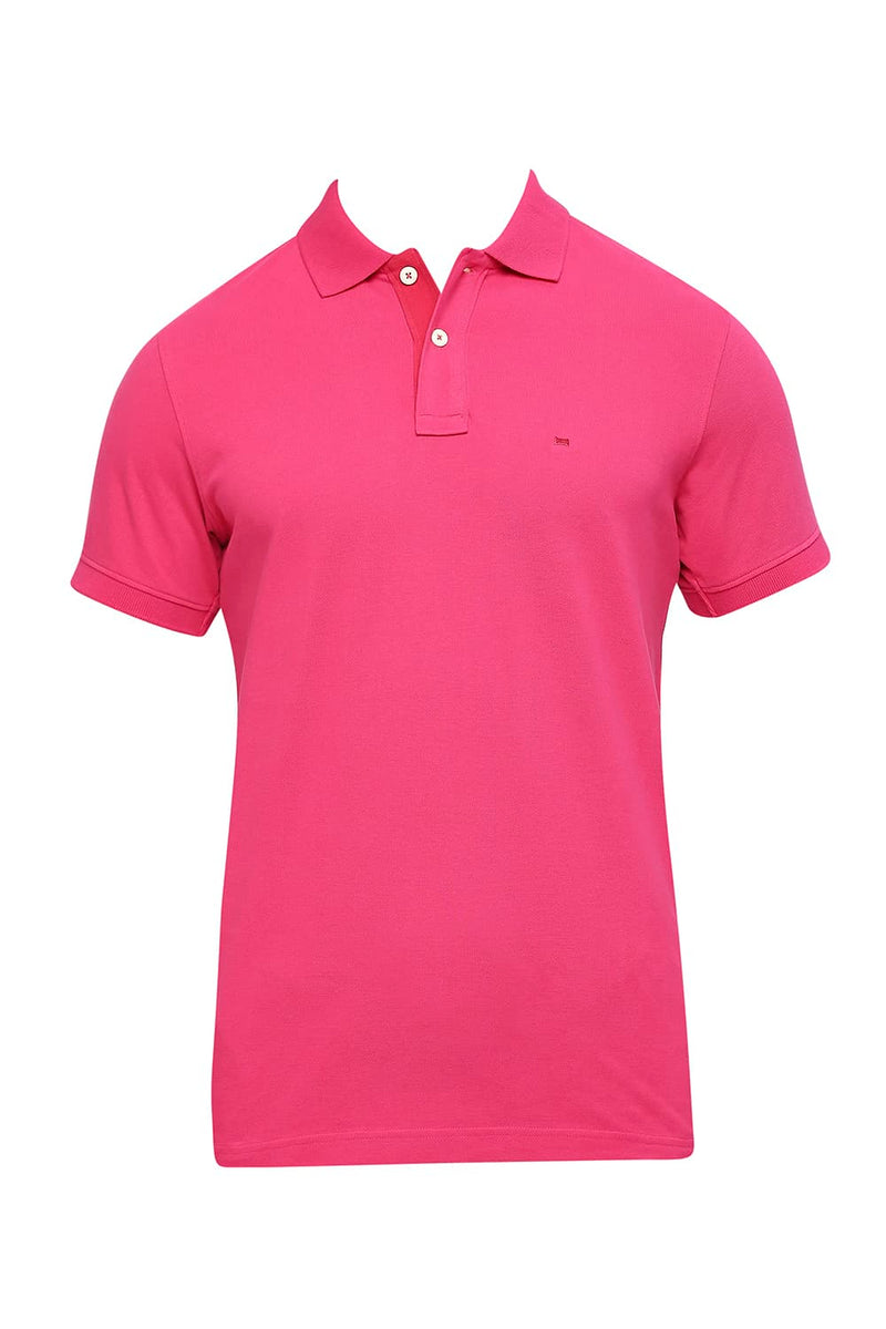 BASICS MUSCLE FIT COTTON SOLID POLO T-SHIRTS